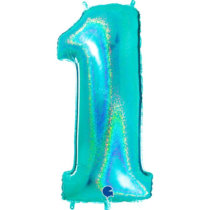 Grabo - Mylar Numeri Glitter Tiffany - 40''/102cm