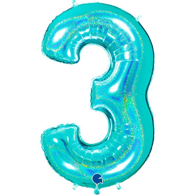 Grabo - Mylar Numeri Glitter Tiffany - 40''/102cm