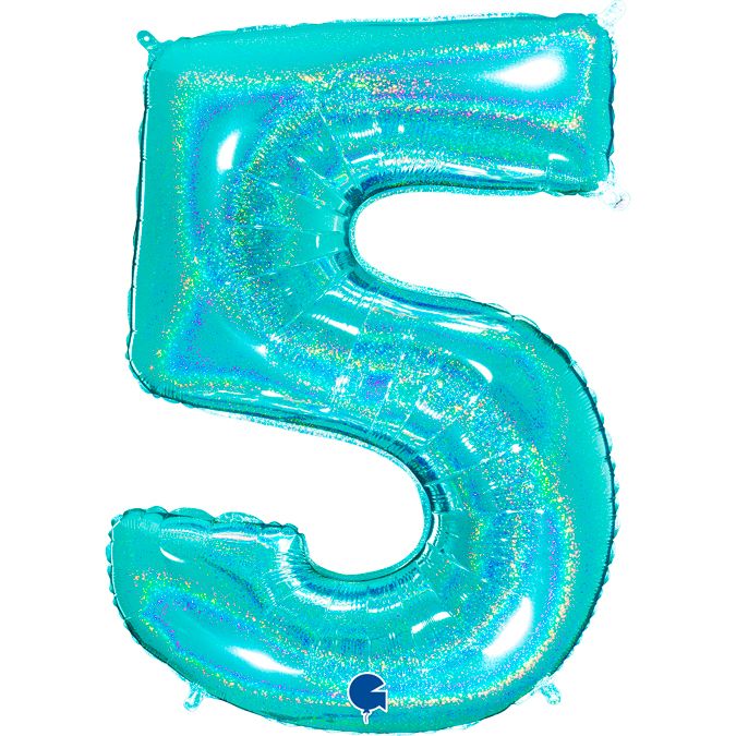 Grabo - Mylar Numeri Glitter Tiffany - 40''/102cm