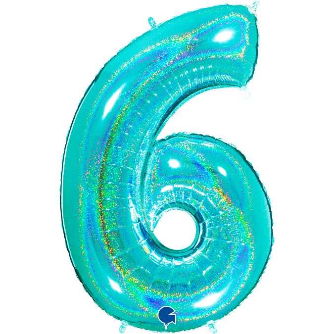 Grabo - Mylar Numeri Glitter Tiffany - 40''/102cm