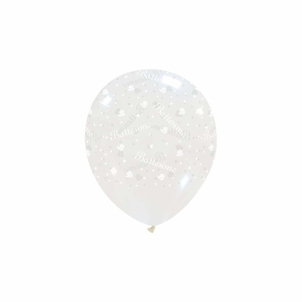 100 Palloncini Crystal Battesimo 5''/13cm
