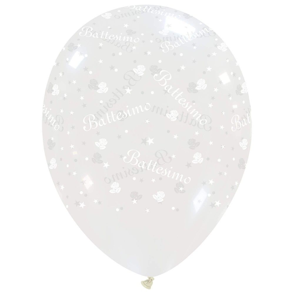 100 Palloncini Crystal Battesimo 12''/30cm