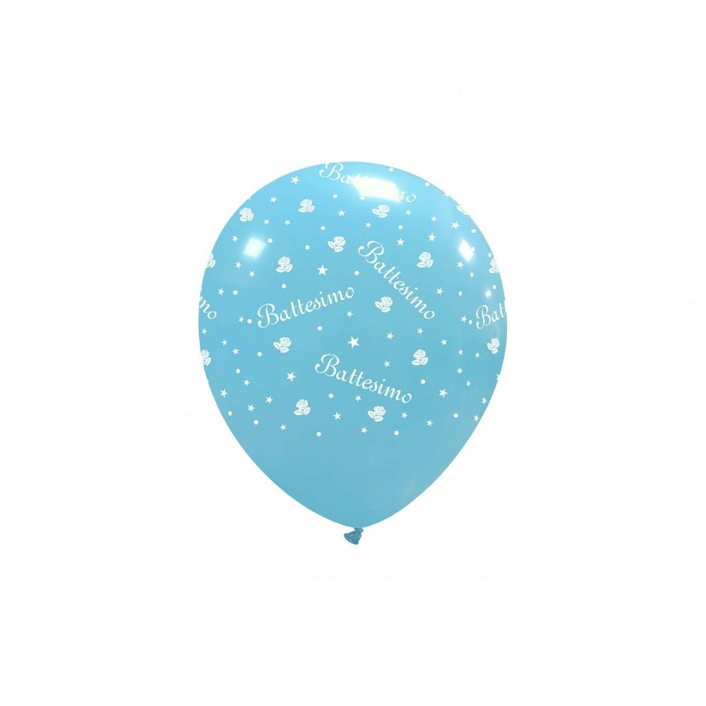 100 Palloncini Celeste Battesimo 5''/13cm