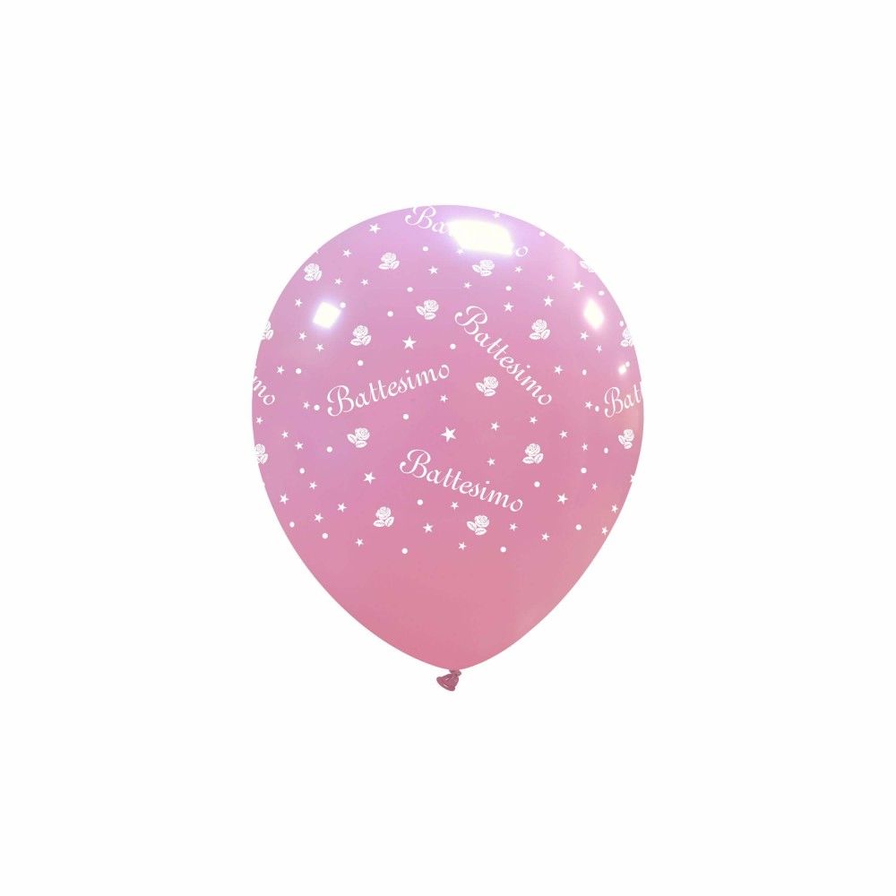 100 Palloncini Rosa Battesimo 5''/13cm