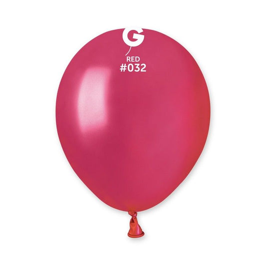 Gemar - 100 Palloncini Rosso METAL 5"/13cm