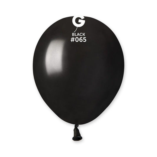 Gemar - 100 Palloncini Nero METAL 5"/13cm