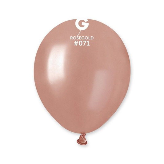 Gemar - 100 Palloncini Rosa Gold METAL 5"/13cm
