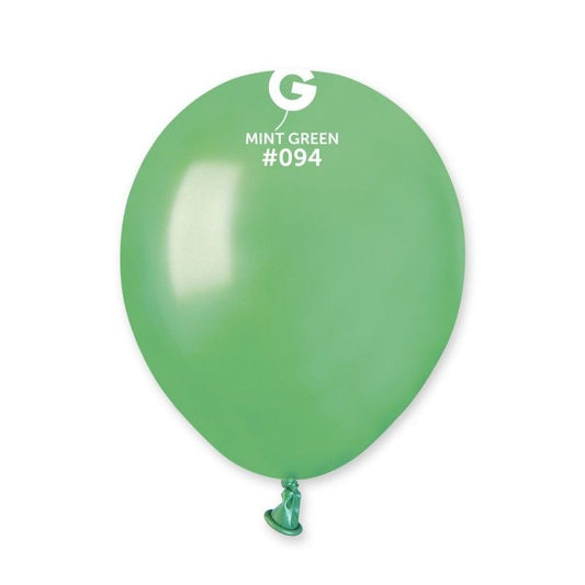 Gemar - 100 Palloncini Verde Menta METAL 5"/13cm
