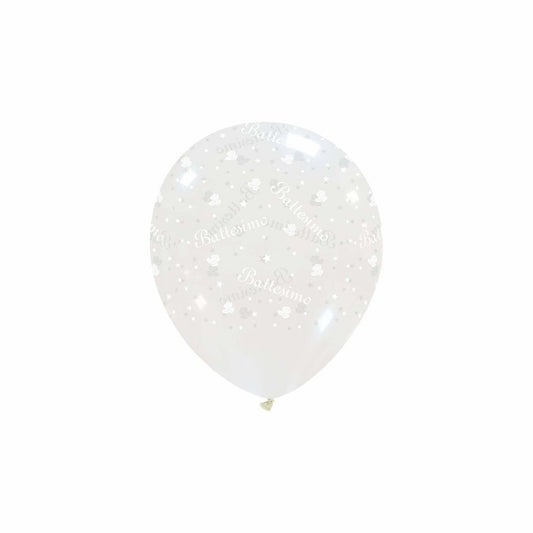 100 Palloncini Crystal Battesimo 5''/13cm