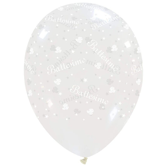100 Palloncini Crystal Battesimo 12''/30cm
