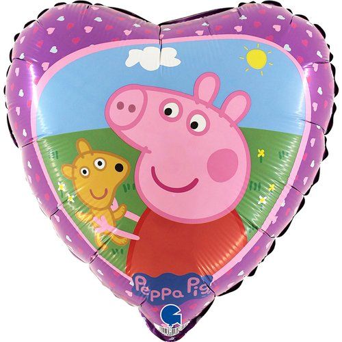 18" CUORE PEPPA PIG E TEDDY