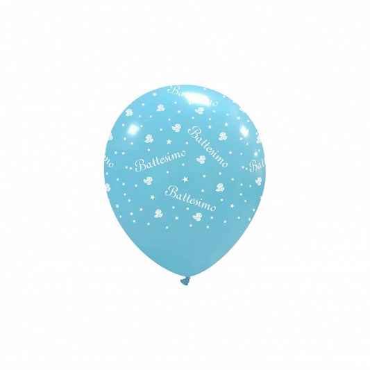 100 Palloncini Celeste Battesimo 5''/13cm